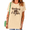 Apricot, variant on Women's Blue Cowboy-Core T-Shirts Western Vibes Grunge Aesthetic Statement Tops