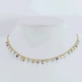 thumbnail image 3 of Gold Over Sterling Silver with Natural Amazonite, Labradorite, Red Tourmaline, Orange Moonstone, Pink Opal and Amethyst Lucky Personalized Necklace, 3 of 4
