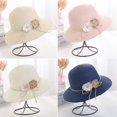 thumbnail image 3 of CNKOO Sun Hat Flower Foldable Headwear Sweat-absorbent Windproof Rope Straw Hat for Outdoor, 3 of 10