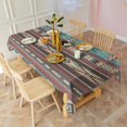 thumbnail image 5 of Brown Geometric Triangle Diamond Pattern Rectangle Tablecloth 60"x102",Waterproof Polyester Rectangle Table Cloth, Wipeable Spillproof Polyester Tablecloth for Dining, Camping, Indoor and Outdoor, 5 of 6