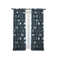 thumbnail image 3 of 3S Brother's Home Décor Curtains BOHO Design Set of 2 Panels Velvet Look Hanging Back Tap and Rod Pocket Décor Nursery Room Bedroom Kitchen Window - Made in Turkey 34Navy Blue (52"Wx63"L), 3 of 6