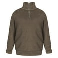 thumbnail image 4 of KKBOTIVE Christmas Sweaters for Men Quarter Zip Solid Color Tops Comfortable Loungewear Winter Clothes with Zipper ( Brown Size: XXXL ), 4 of 4