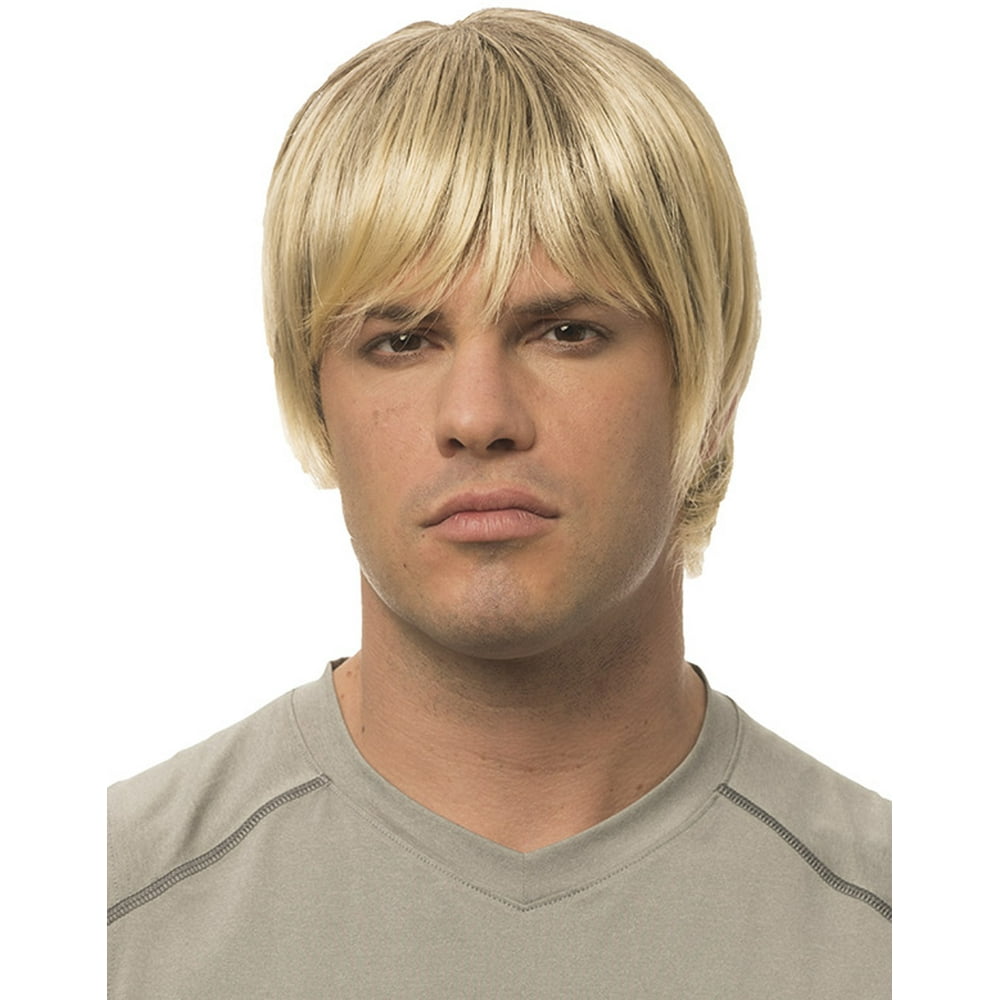 Era 1970's Beach Bum Hippie Surfer Dude Mens Blonde Short Costume Wig