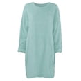 thumbnail image 6 of Women's long-sleeved round neck knitted pullover oversized autumn and winter loose long sweater dress, 6 of 9