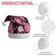 thumbnail image 4 of KLL Christmas Hats for Adults Plush Rose Flowers Print Santa Hat Xmas Fluffy Santa Claus Hat for Women Men, 4 of 6