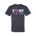 thumbnail image 2 of I Love My Boyfriend Tie Dye Pop Culture Men's Graphic T-Shirt, Vintage Heather Navy, 2XL, 2 of 3