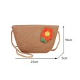 thumbnail image 1 of Summer Straw Beach Bag for Women Straw Flower Shoulder Rattan Crossbody Bag New Crochet Raffia Boho Vacation Woven Purse Handbag, 1 of 5