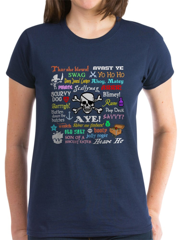 Kids Girl Short-Sleeve Crewneck Polyester T-Shirt,Ahoy Pirate Theme N