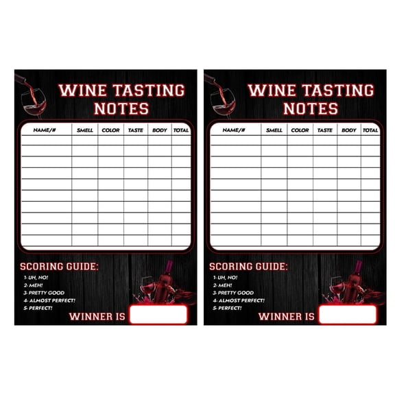 Tizuqe Convenient Wine Tasting Scorecards for Parties Pack of 3