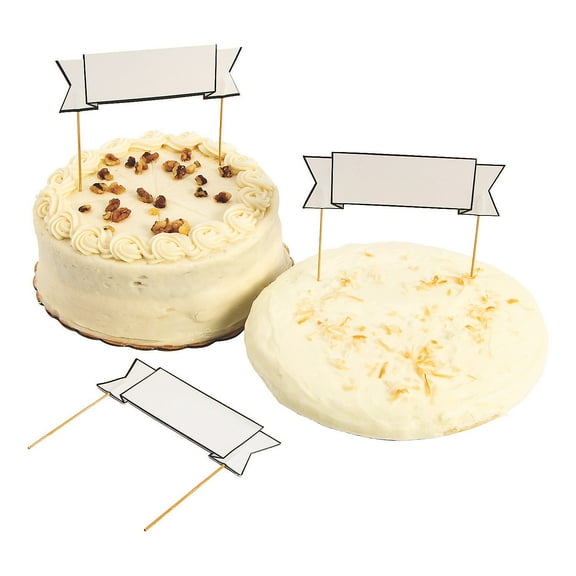 Banner Food Bar Label Picks - Party Supplies - 12 Pieces