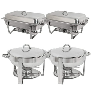 ZENSTYLE Home Restaurants Industrial Buffet Chafing Dishes Sets - 2 Rectangular   2 Round (Shipped in 2 boxes)