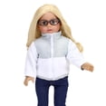 thumbnail image 2 of Sophia's Fleece Zip-Up Jacket with Faux Suede Ewe Boots for 18" Dolls, White/Gray, 2 of 5