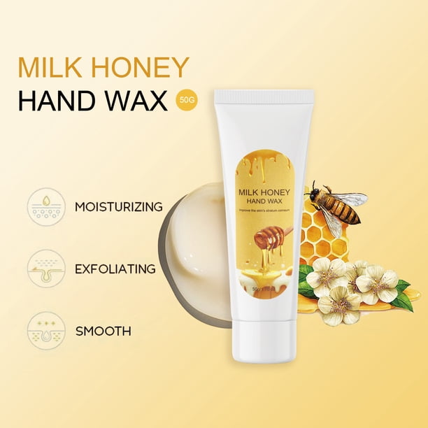 Mascarilla de cera hidratante para manos | Fórmula de leche y miel para exfoliación, reparación, nutrición, suavizado e hidratación | Cuidado suave y no irritante | Tubo de 50g | Manos lisas y