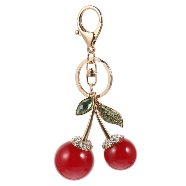 1 Pc Adorable Bag Keys Decorative Alloy Cherry Hanging Pendants Key Chain
