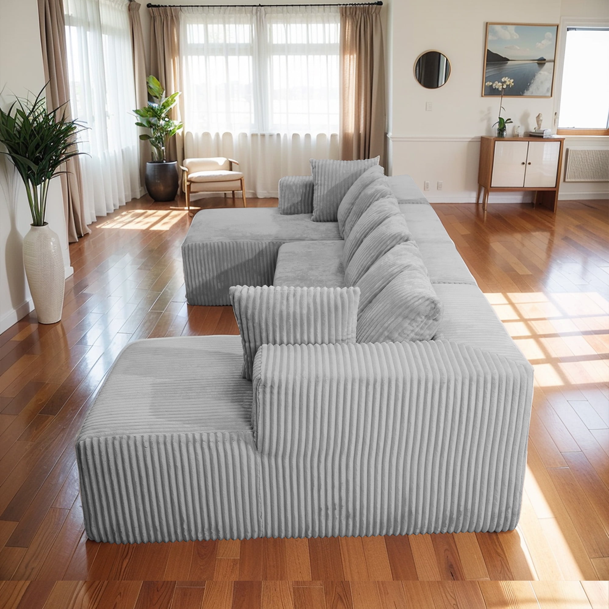 GNIXUU 130.3”Oversized Modular Sectional Sofa, Cloud Couch with