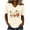 Beige, variant on Funny Halloween Shirts for Women 3/4 Sleeve Pumpkin Witch V Neck Tops Holiday Tshirts Pullover Blouse Black M