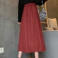 thumbnail image 6 of THDHVS Women's Skirts,Women Solid Color Corduroy Maxi Skirt with Detachable Belt High Waist Flowy for Fall Winter Season Elegant and Casual Long Skirt,Skirts for Women Trendy, 6 of 8