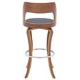 thumbnail image 6 of JERFIT 360 Swivel Bar Stool with Padded Seat, Gray Faux Leather and Wood Finish for Kitchen Island, Counter Height Stool, 6 of 9