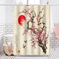 thumbnail image 2 of Pink Floral Shower Curtain 72Wx72H Inch Asian Japanese Vintage Cherry Blossom Flower Shower Curtain Traditional Ink Art Polyester Fabric Waterproof for Bathroom Home Decor with Hooks, 2 of 6