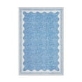 thumbnail image 4 of GlowSol 2'x3' Scalloped Border Pattern Rug Small Area Rug Soft Solid Area Rug Non Slip Low Pile Mat for Entryway Bedside, Blue, 4 of 7
