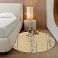 thumbnail image 2 of Khaki Flower Branch Round Area Rug 7Ft Washable Circle Rugs for Dorm Laundry Room, Spring Summer Farmhouse Botanical Non-Slip Carpet Floor Mats Indoor Outdoor Carpet Runner Aesthetic Home Decor, 2 of 8