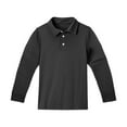 thumbnail image 5 of LTTVQM Polo Shirts for Girls School Size 11-12 Long Sleeve T-Shirt Casual Button Down Tops 2025 Fall New Collared Uniform Top Athletic Clothes Dark Gray 11-12 Years, 5 of 6