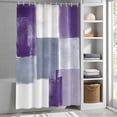 thumbnail image 3 of Gradient Style Fabric Shower Curtain Purple Gray Washable Shower Curtains for Bathroom, Waterproof Bath Curtain with Hooks Home Decor 36x72in, 3 of 8