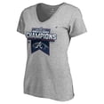 thumbnail image 2 of Women's Fanatics Heathered Gray Atlanta Braves 2021 World Series Champions Locker Room Plus Size V-Neck T-Shirt, 2 of 4