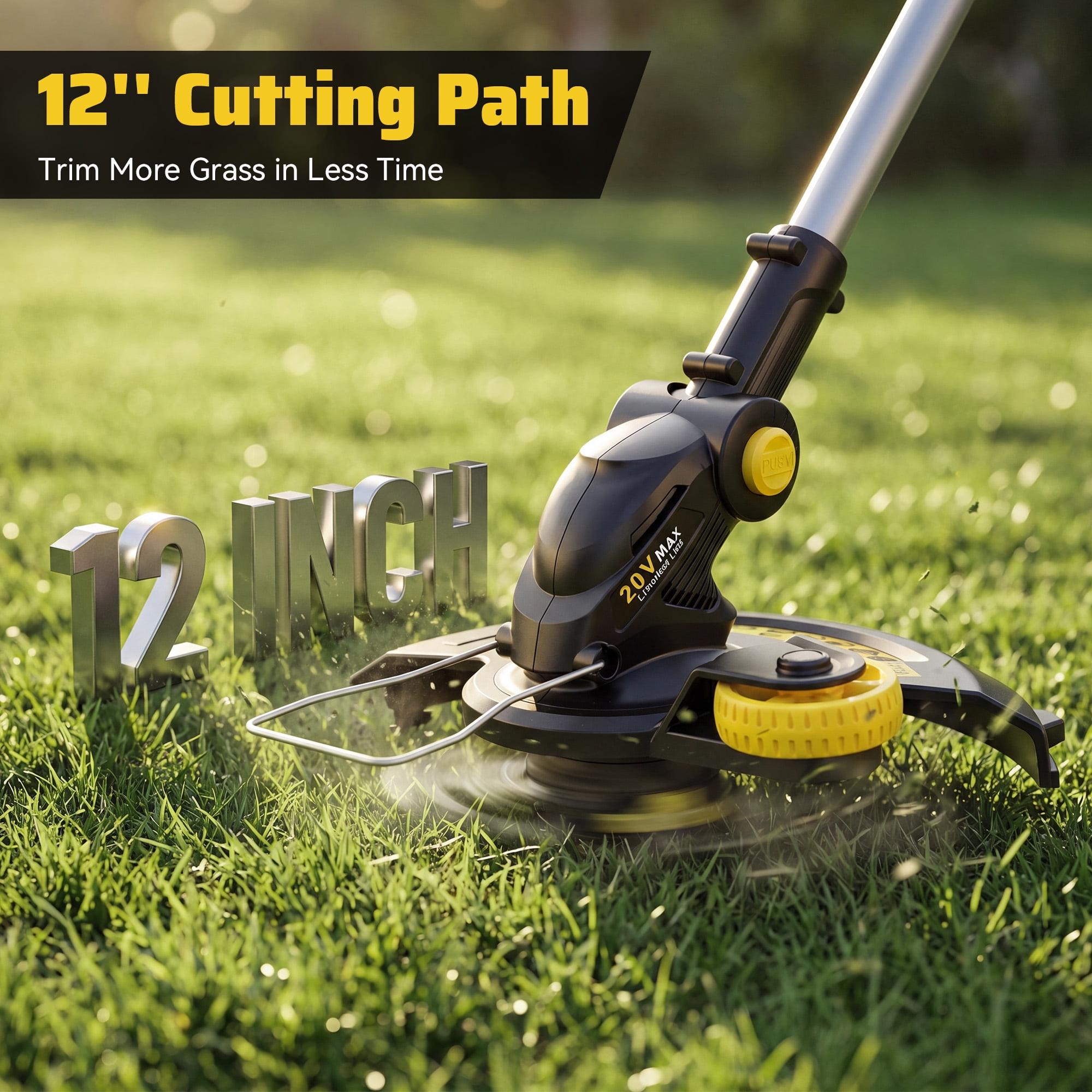 12-inch electric weed wacker & String Trimmer, 20V 4.0Ah Battery & Charger Included, Efficient Lawn Edger with Adjustable Cutting Head