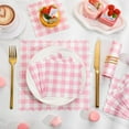 thumbnail image 4 of 120 Pcs Pink Gingham Napkins, Pink Baby Shower Napkins Scalloped Cocktail Napkins Disposable Pink Checkered Napkin Plaid Napkins for Valentines, Baby Shower, Tea Party, Picnic, 5 x 5 Inches, 4 of 7