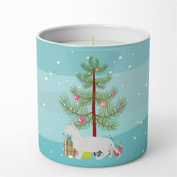Carolines Treasures CK4669CDL 3.75 x 3.25 in. Unisex Oregon Rex No.2 Cat Merry Christmas 10 oz Decorative Soy Candle