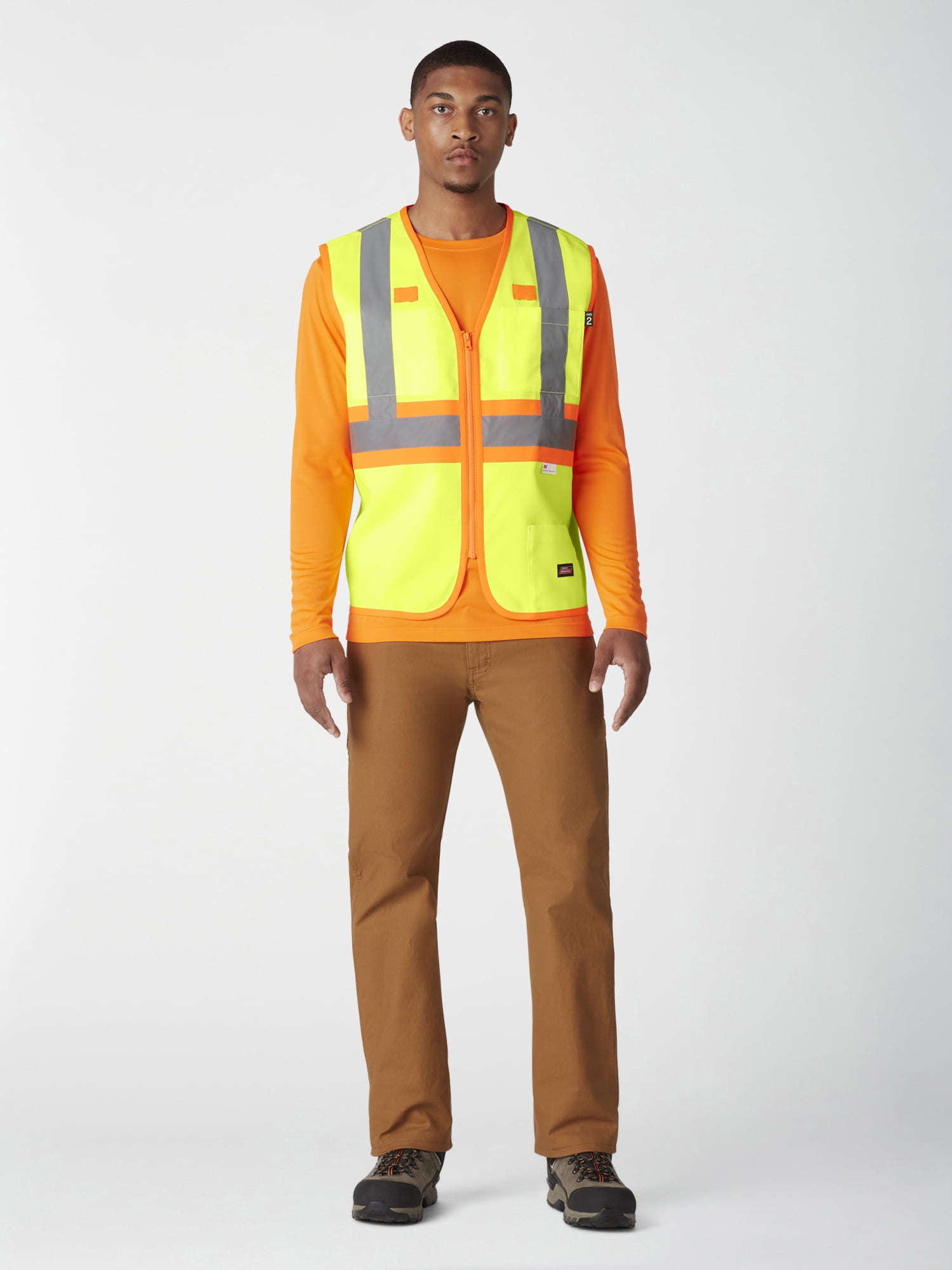 Genuine Dickies Hi-Vis Synthetic Vest, 3M™ Scotchlite™ Reflective Taping,  ANSI Class 2 