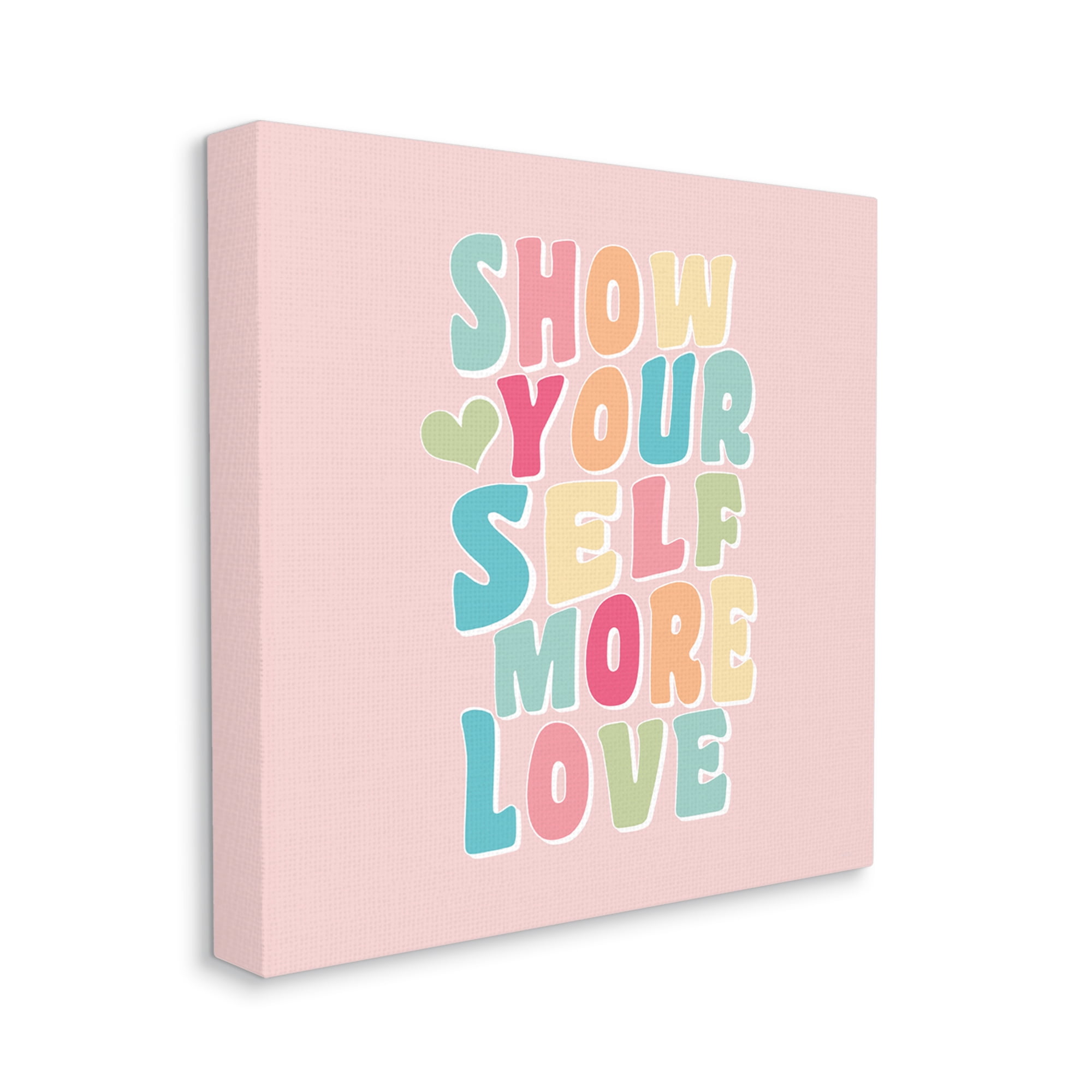 Stupell Industries Retro Pastel Self Love Inspirational Painting Gallery Wrapped Canvas Art Print Wall Art, 36 x 36