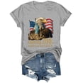 thumbnail image 6 of COMVALUE Women's Patriotic Crew Neck Top 250th Anniversary USA 2026 America Shirt (Light Gray, M), 6 of 8