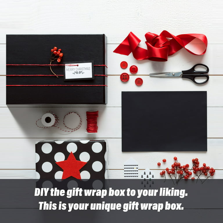 11x8x3.5 Magnetic Gift Boxes Set of 4, Black Magnetic Box for