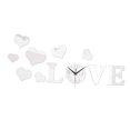 thumbnail image 3 of Reloj de pared con forma de corazón de amor, adhesivo decorativo para pared, arte creativo y silencioso para el hogar. Plata, 3 of 9