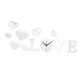 thumbnail image 3 of Pegatina de reloj de pared con forma de corazón de amor, acabado de espejo práctico y elegante. Plata, 3 of 9