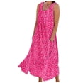 thumbnail image 1 of Robes d'Été pour Femmes en Lin Robe de Plage Décontractée Robe Midi avec Poches, 1 of 4