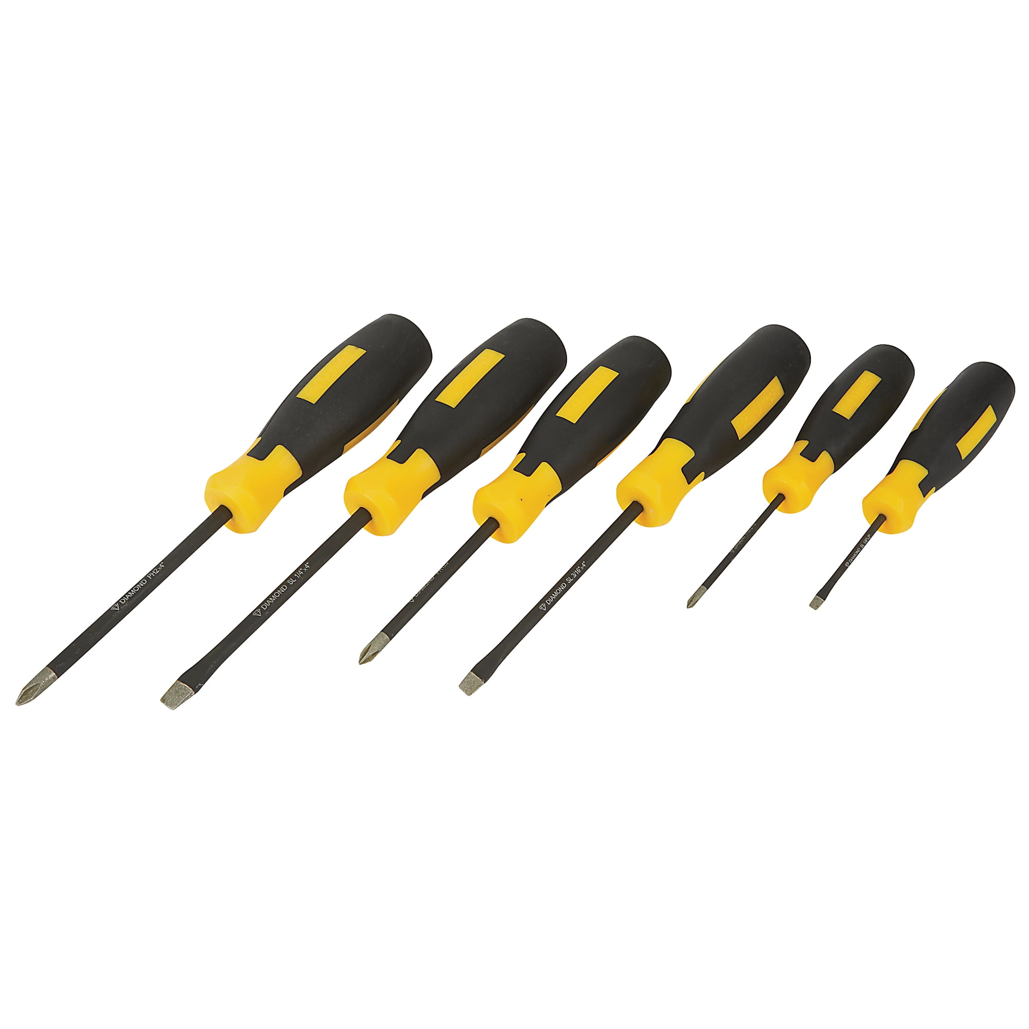 Klutch 6-Pc. Diamond Tip Combination Screwdriver Set