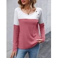 thumbnail image 4 of Zeagoo Womens Fall Tops Casual Shirts Long Sleeve Crewneck Sweatshirts Color Block Waffle Tunic Shirts Jumper Tops Fall Winter Tunics, 4 of 6