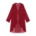 thumbnail image 5 of Miutii Womens Long Flower Cardigan Casual Draped Open Front Chiffon Cascade Cardigan Duster Burgundy S, 5 of 6