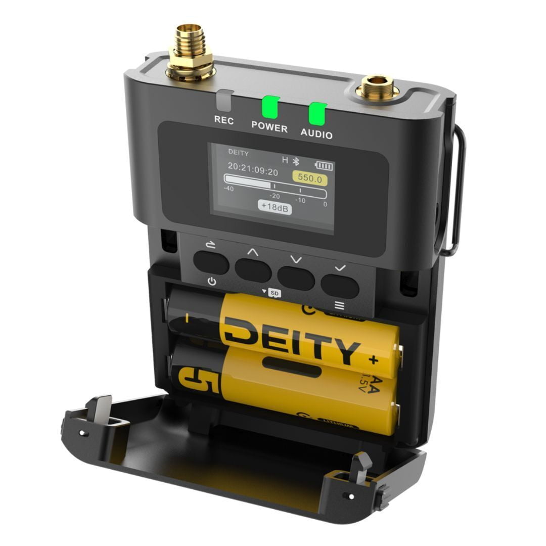 Deity Microphones Theos Digital Wireless UHF System 2 Channel Kit with Long-Lasting Battery, Wireless Syncing, and Sidus Audio App Support (Black)