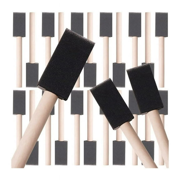 120 Pcs Foam Paint Brushes, 1 Inch Foam Brush with Wood Handle, Bulk Sponge Brushes for Painting, Foam Art Paintbrushes