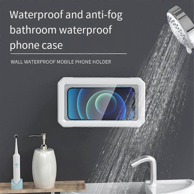 Shower Phone Holder Waterproof 360 Rotation Adjustable Phone Case Holder Anti-Fog Wall Phone Mount Stand Cover