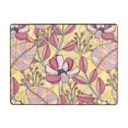 thumbnail image 2 of LNWH Botanical Rose Flower Art Rug for Bedroom Living Room, Non-Slip Soft Foldable Carpet, 63" x 48", 2 of 6