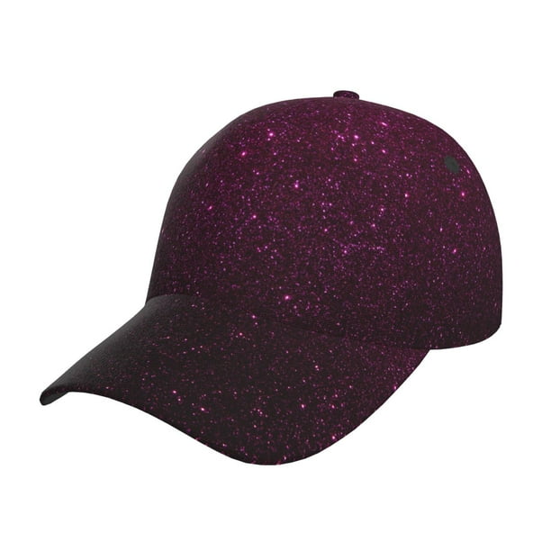 Fotbe Dark Purple Glitter Gorro Clásico de Béisbol, Gorra Ajustable con Broche Snapback, Gorro de Exterior de Algodón Suave