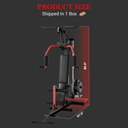 Yeshouse 400 lb Home Gym Machine, Full Body Workout Station with Pulley System, Fits 1 & 2 Plates (Plates Not Included)