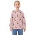 thumbnail image 3 of Kids' Hooded Pullover Sweatshirt Casual Tops Long Sleeve Print Hoodies Pocket Small Heart and Bee Patterns, 3 of 9
