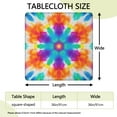 thumbnail image 2 of Colorful Rainbow Tie Dye Spiral Pattern Square Fitted Tablecloth with Elastic Edge,Square Table Cover,Washable Elastic Table Cover for Home Kitchen Party Decor 36"x36", 2 of 6