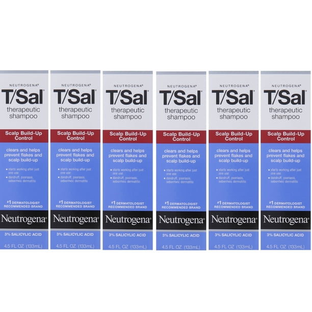 6 Pack Neutrogena T/Sal Therapeutic Maximum Strength Shampoo 4.50 oz ...